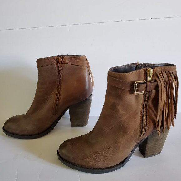 Steve Madden Woodmere Cognac Fringed Boots Size 8 - Picture 5 of 10